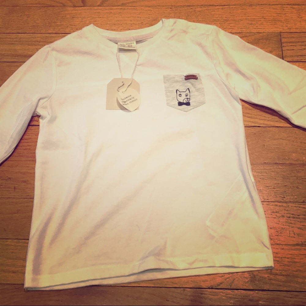 Zara Organic white tee 3-4y NWT